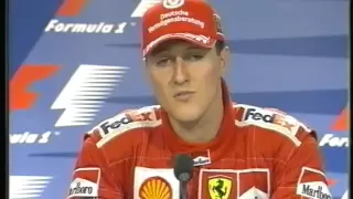 Schumacher - emotionale Rede nach Gewinn des 4. WM-Titels