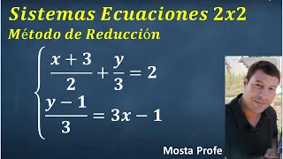 Resolver Sistemas de Ecuaciones 2x2 dos Incógnitas con Fracciones Método Reducción - Eliminación [7]