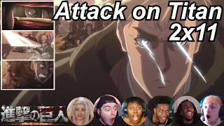 Attack on Titan 2x11 Reactions | Great Anime Reactors!!! | 【進撃の巨人】【海外の反応】