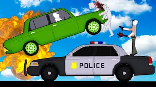 I Created TERRIBLE Car Crashes with POLICE ROADBLOCKS in People Playground!