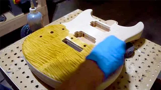 Applying Stain Or Dye On A Guitar Veneer