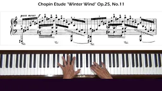 Chopin Etude in A minor Op. 25, No. 11 "Winter Wind" Piano Tutorial Part 1