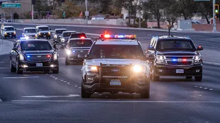 President Biden Secret Service Motorcade In Las Vegas 12/8/23