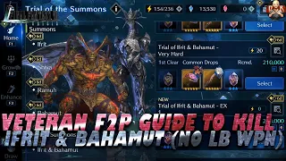 [FF7 Ever Crisis] - Bahamut and Ifrit Dual Summon Very Hard Guide! Step by Step F2P kill