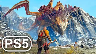 GOD OF WAR PS5 Dragon Boss Fight Gameplay 4K ULTRA HD