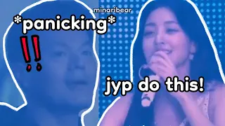 twice making jyp do this in front of thousands of fans