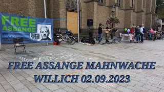 Mahnwache für die Freilassung von Julian Assange in Willich am 02.09.2023