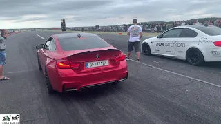 BMW M4 Competition vs BMW M3 Competition drag race 1/4 mile 🚦🚗💥 - 4K