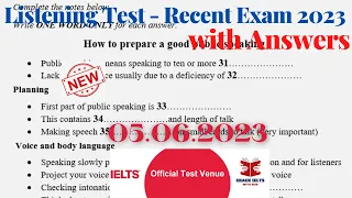 IELTS Listening Actual Test 2023 with Answers | 05.06.2023
