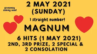 Foddy Nujum Prediction for Magnum - 02 May 2021 (Sunday)