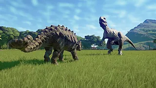 Индоминус Рекс против Анкилозавра в Jurassic World Evolution