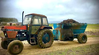 Case 1494 and west 1150 Spreading a load of muck