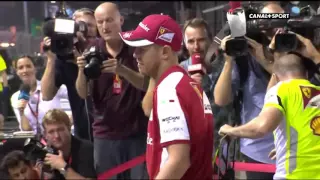 Vettel Stops Ferrari Singapore 2015 Celebration To Get Kimi’s Name Added To Pitboard