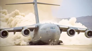 C17 landing and takeoff in the desert HD