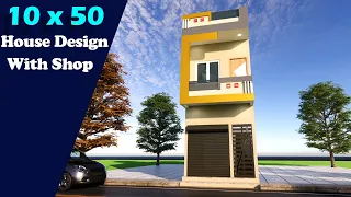 Small space modern house design 2022, size 10x50 feet Plan