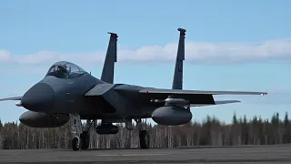 F-35, F18 & F-15 Take Off at RED FLAG-Alaska 22-1