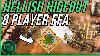 AoE4 Hellish Hideout 🌲 8 Player FFA Battle Royale