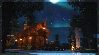 ✨ Minecraft Cozy Cabin & Starry Night | Ambience w/ C418 Music Box