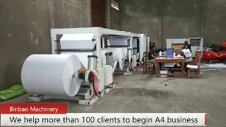 Full Automatic A4 copy paper reams cutting and packing machine A4 paper production line for beginner
