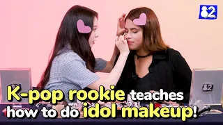 (CC) K-pop idol and a Latina exchange makeup tips💅✨ l Global Swap l tripleS HyeRin