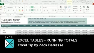 Excel Tables - Running Totals with Zack Barresse