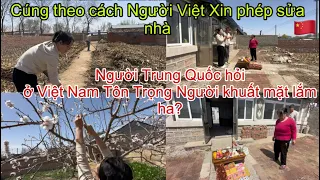 #361🇨🇳Dâu Việt cúng xin phép sửa nhà,Người Trung Quốc Hỏi Ở Việt Nam tôn trọng người khuất mặt hả