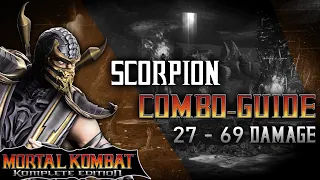 Mortal Kombat 9  - Scorpion: Combo-Guide 27% - 69% Damage [60ᶠᵖˢ]