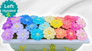 How to Crochet a Flower Planter Box Left Handed - the EASY Way!