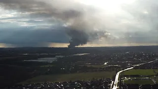 Fire seen from Clipstone allegedly savannah rags Mansfield. music by Mark Dee piano and strings
