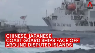 Chinese and Japanese coast guard ships face off around disputed islands