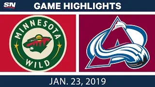 NHL Highlights | Wild vs. Avalanche - Jan. 23, 2019