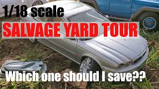 1/18 Scale Outdoor Salvage Yard Walk Around || Is there anything worth saving?