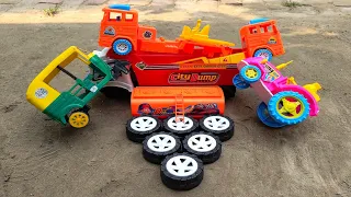 In the ground tractor, jcb, auto rickshaw, truck find toy and body part attachment | tractor video