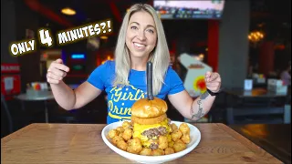 SPEED EATING BURGER CHALLENGE | 4 MINUTE TIME LIMIT