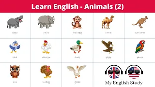 Learn English Vocabulary #42 | Animal Names in English | 🐶🐱🐰