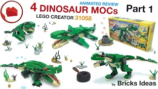 Lego Dinosaurs from Creator 31058 - Part 1 - Animated Review & Quick Building