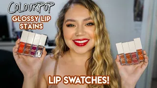 NEW COLOURPOP GLOSSY LIP STAINS | LIP SWATCHES + REVIEW | Makeupbytreenz