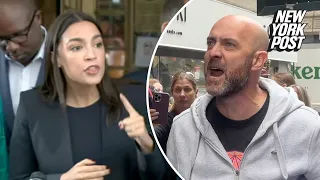 Chaos erupts as furious protesters heckle AOC during press conference for NYC’s migrant crisis