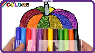 ( Vegetables ) Pumpkin Glitter  and Marker Rainbow Coloring | Akn Kids House