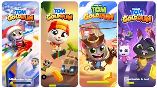 Talking Tom Gold Run Christmas Update vs Skateboard Update vs Wild West Update vs Becca Update