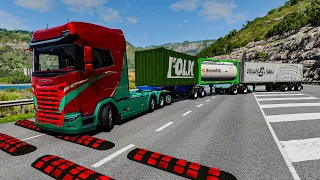 Trucks vs Speed Bumps - BeamNG.Drive