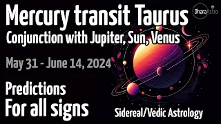 Mercury transit in Taurus 2024 | May 31 - June 14 | Vedic Astrology Predictions #astrology #taurus