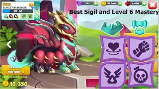 Best Sigil and Level 6 Mastery Scarlet Harbinger Dragon-Dragon mania Legends | DML