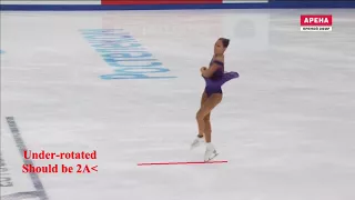 Stanislava Konstantinova - 4 under-rotated jumps, FS, Russian Nationals 2017-2018