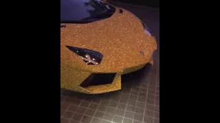 Billionaire Lamborghini With Glitter Gold Wrap #shorts #lamborghini #supercar #carslover #goldcar