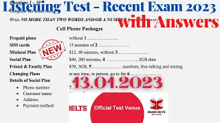 IELTS Listening Actual Test 2023 with Answers | 13.01.2023