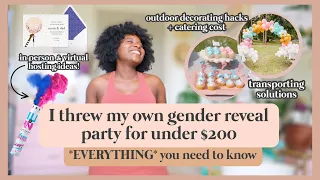 How to Plan & Host a Gender Reveal Party! Outdoor Party Tips|Food, Supplies & Decor Haul|Under $200