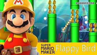 Super Mario Maker: Flappy Bird [Community Levels] - Wii U Gameplay