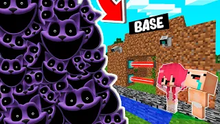 RETO DE LA BASE VS 1000000 CATNAP 😨😱 BASE BEBE NOOB VS POPPY PLAY TIME 3 en MINECRAFT