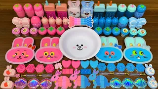 PINK vs BLUE RABBITS !!! Mixing random into STOREBOUGHT!!!Satisfying  Video #262